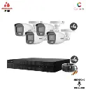 Kit TurboHD 1080p / DVR 4 Canales / 4 Cámaras Bala ColorVu con Microfono Integrado / Fuente de Poder / Accesorios de Instalación